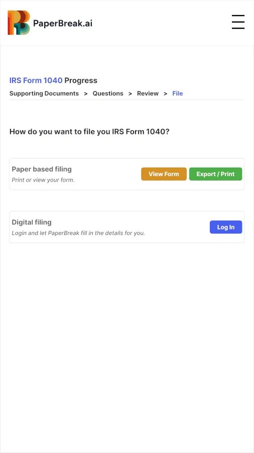 Choose how you complete your form.